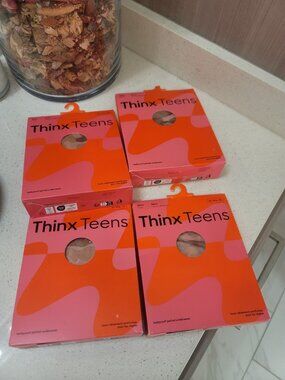 Thinx Teens Cotton Bikini Leakproof Period Underwear L 13/14 Four Pack New NWT